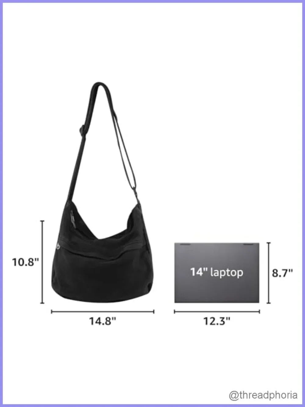 Canvas Hobo Crossbody Bag Messenger Shoulder Tote Handbag